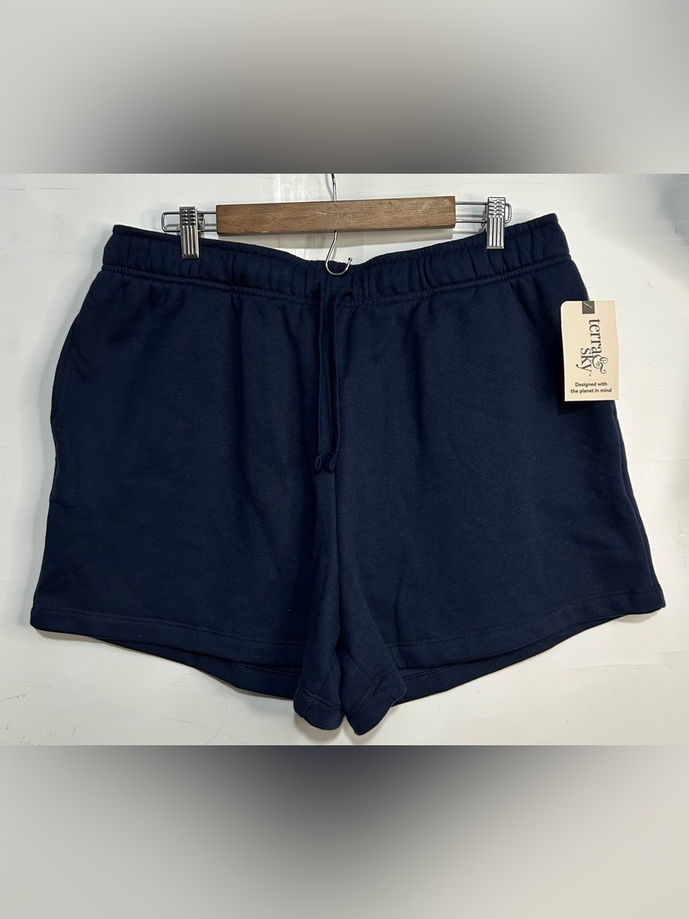 5 for $25🔥Terra & Sky Navy Fleece Shorts 0X (14W)- New